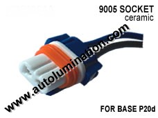 9005 P20d HB3A Headlight Ceramic Socket Pigtail Connector Harness Wiring