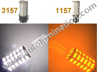 1157 3157 7443  Led Switchback  92 led White Amber Turn Signal Bulbs
