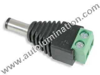 5.5 X 2.1mm dc barrel jack adapter male to two conductor wire Power Jack Plug Splitter Converter
