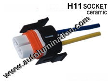 H11 PGJ19-2 Headlight Ceramic Socket Pigtail Connector Harness Wiring