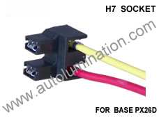H7 PX26d Female Socket Pigtail Connector Wire