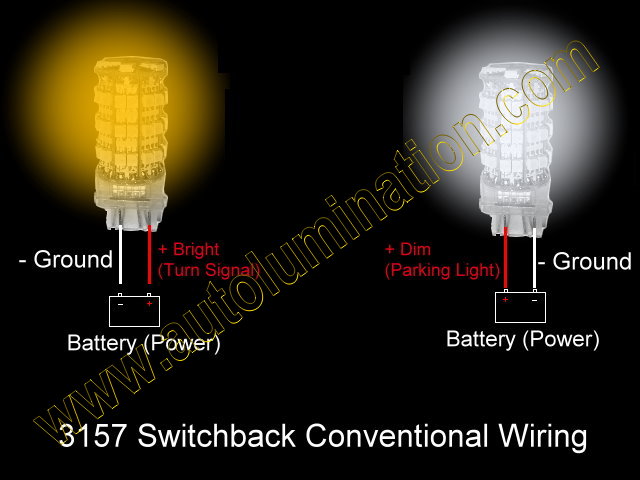 3157 white amber switchback  led conventional wiring schematic