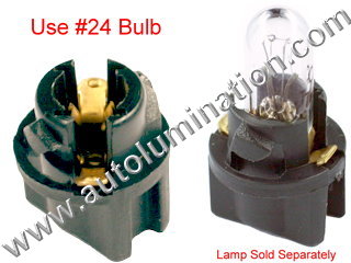 24 T6.5 T-1/2 Bulb Twist Lock Socket Base Holder Wedge (W2.1x4.9d)  